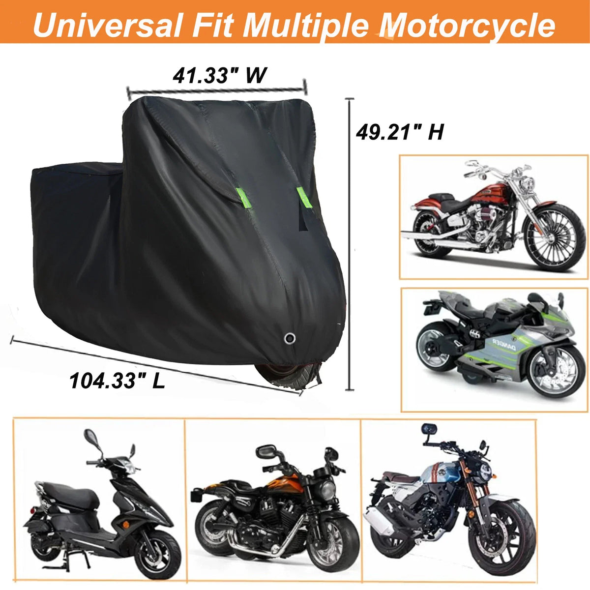 3XL Motorcycle Cover for UV Protection, Waterproof Outdoor Dust Guard