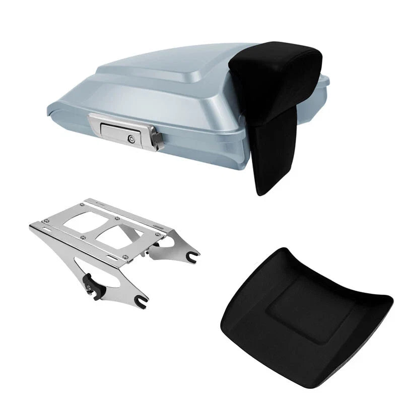 Trunk Backrest Mount Silver Razor for Harley Touring Models 2014-2026