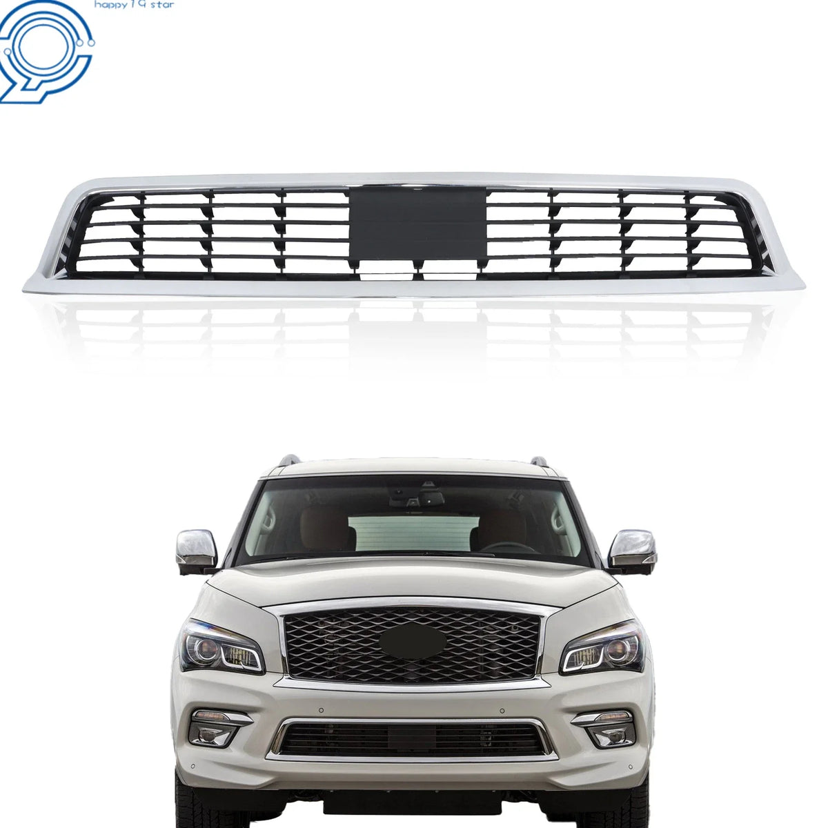 Black Chrome Front Bumper Lower Grille for Infiniti QX80 (2015–2017)