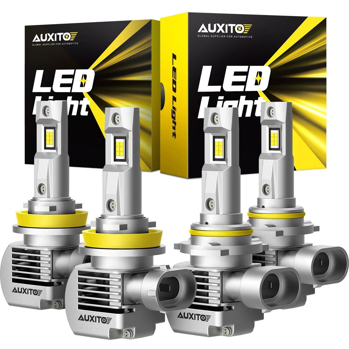 4Pcs 9005 H11 LED Headlight Bulb Kit for High Low Beam (10000LM)