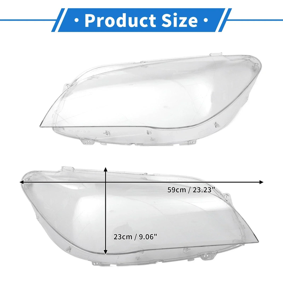 Front Headlight Lens Covers for BMW 740i - Left & Right