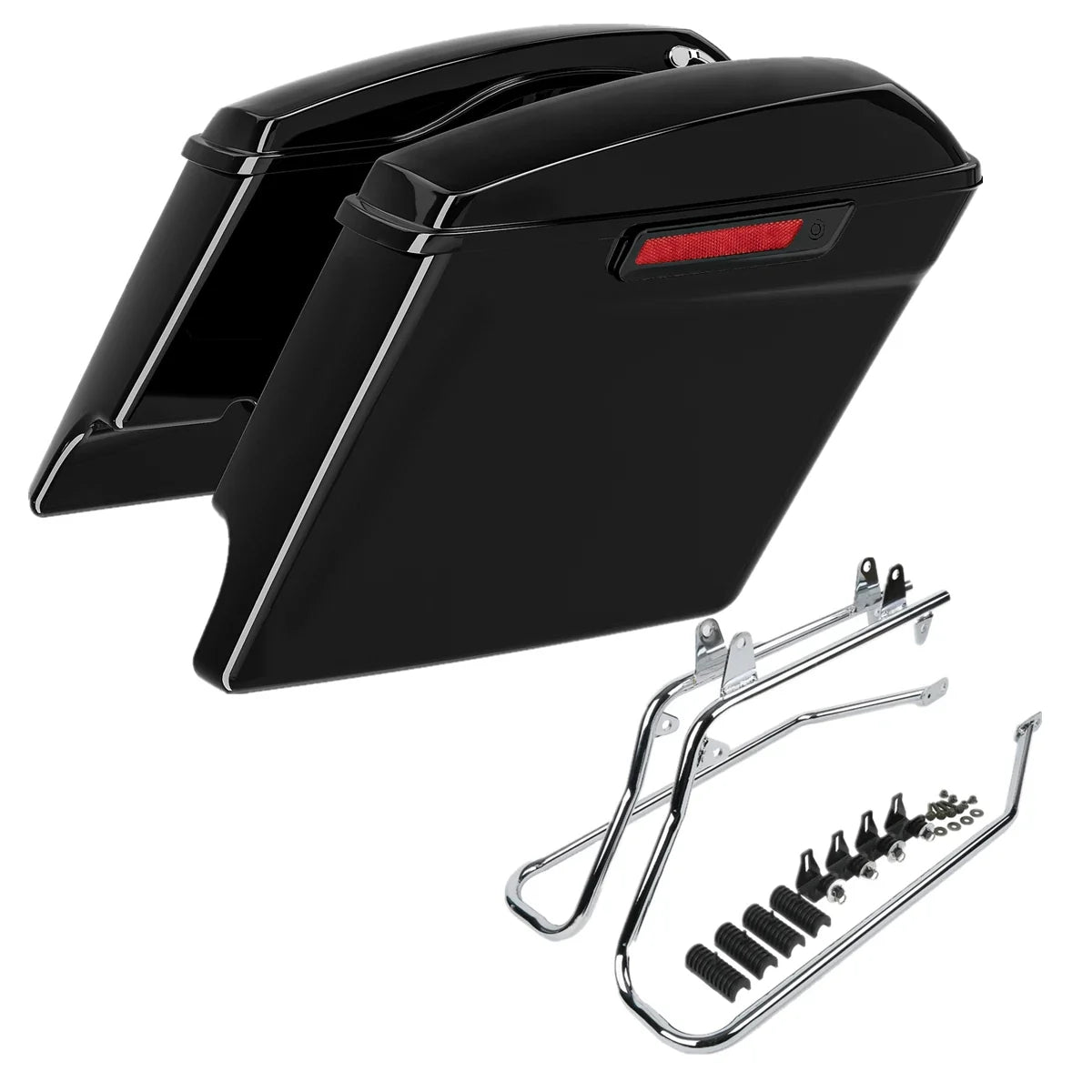 Conversion Bracket & Stretched Hard Saddlebags for Harley Softail Deluxe 84-17