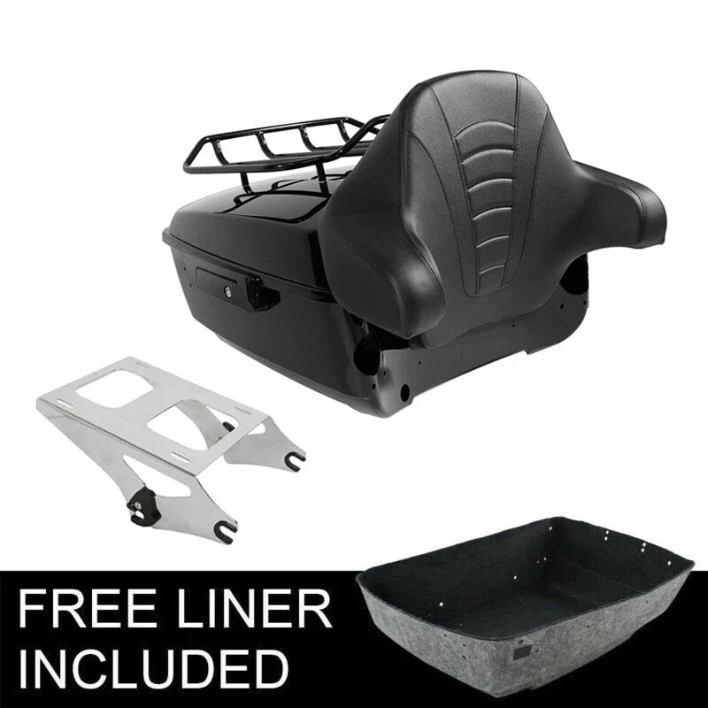 Trunk Backrest Pad Mount Rack for Harley Touring 2014-2026