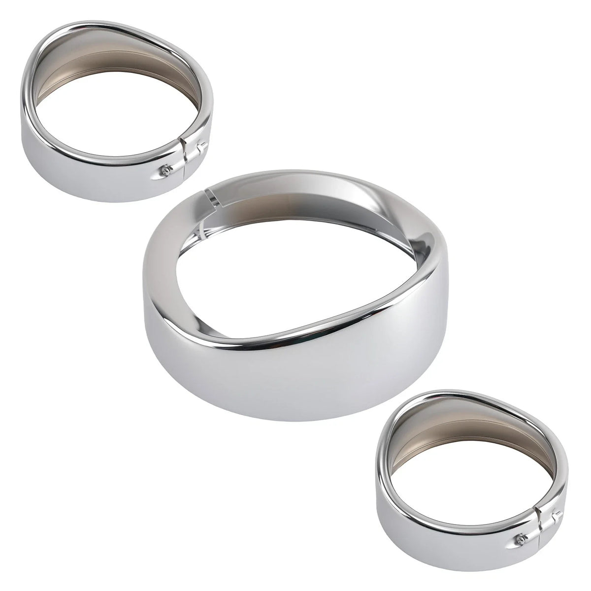 Trim Ring Set 7" & 4.5" in Chrome Aluminum for Harley FLD Switchback 2012-2016