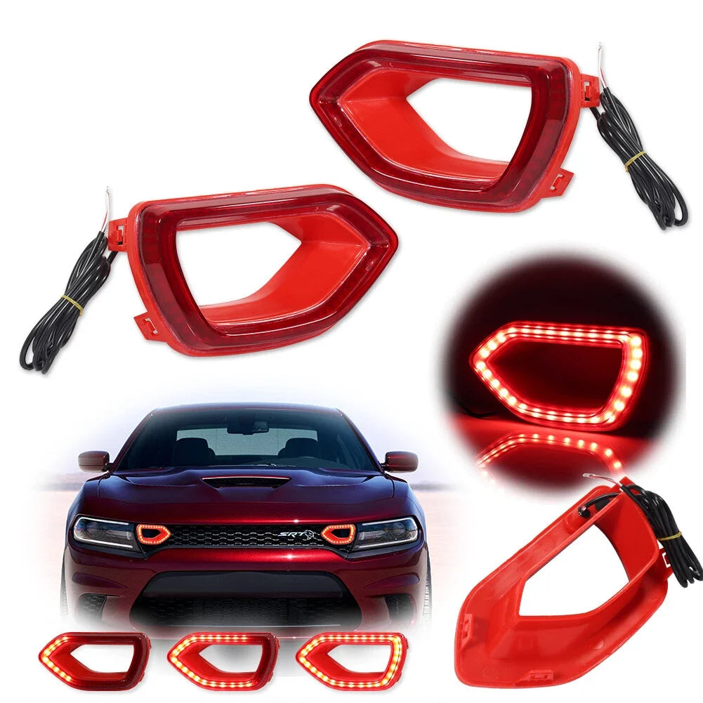 Front Mesh Grille Lights for Dodge Charger (2015–2023) - Red LED