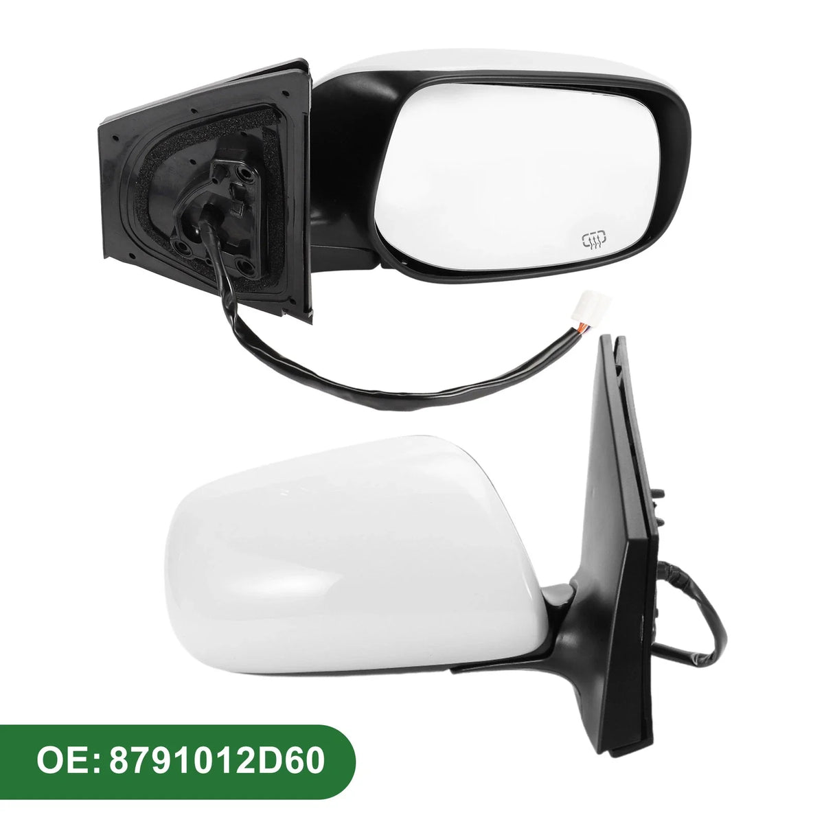 Right Side Door Mirror for Toyota Corolla (2009–2013) Manual Folding White