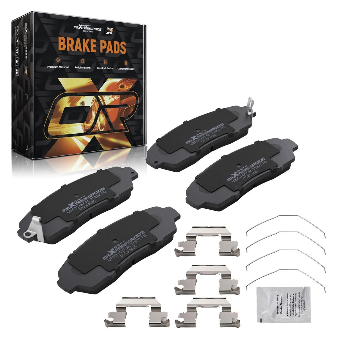 Front Ceramic Brake Pads Kit for Acura RDX/TLX (2019–2025) w/Hardware