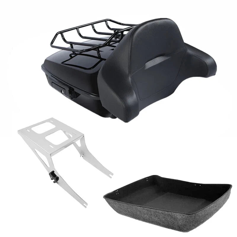 Chopped Trunk Backrest Rack Mount for Softail Fat Boy Harley 2008-2017