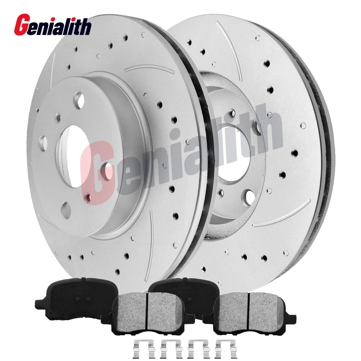 Ceramic Brake Pads with Drilled Rotors for Toyota Corolla 1998-2002