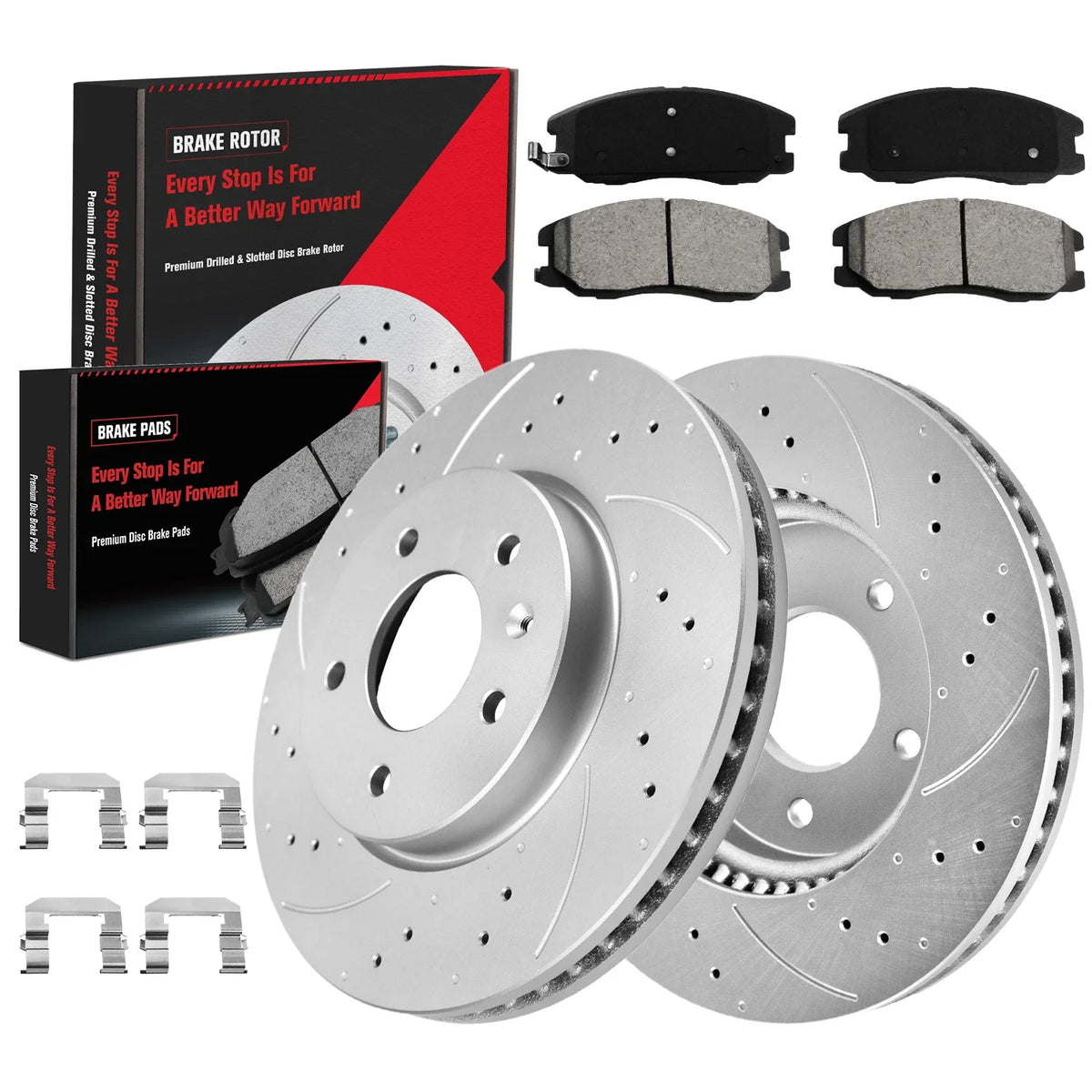 296mm Front Rotors with Ceramic Brake Pads for Pontiac Torrent 2007-2009