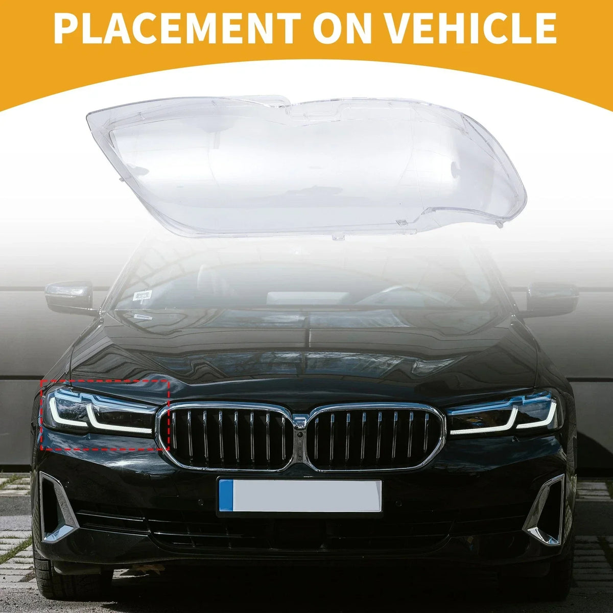 Clear Headlight Lens Cover for Front Right BMW X5 2004-2006
