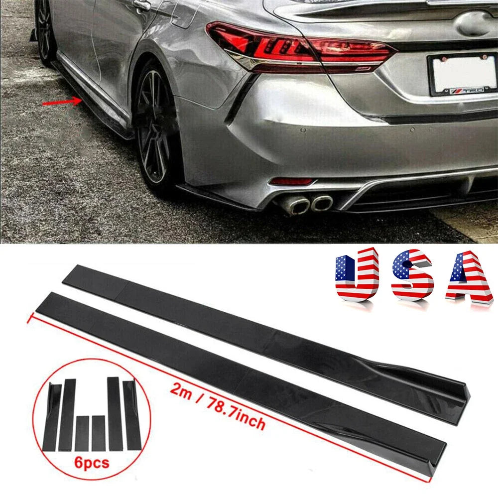 Gloss Black Side Skirt Rocker Panel for Toyota Corolla Camry (2001–2021)