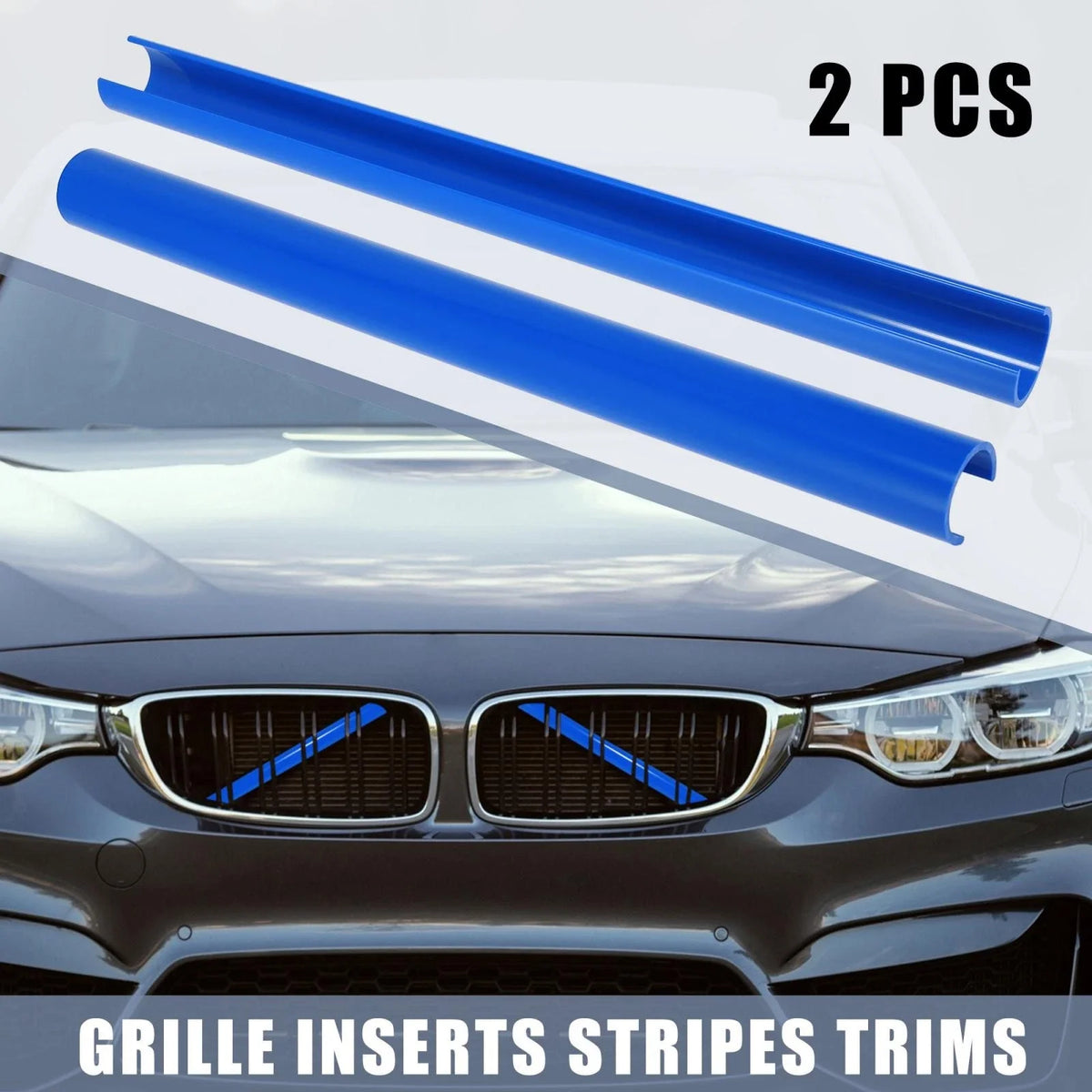 2X Blue Front Grille Insert Stripes Clips for BMW F25 X3 (2011–2018)