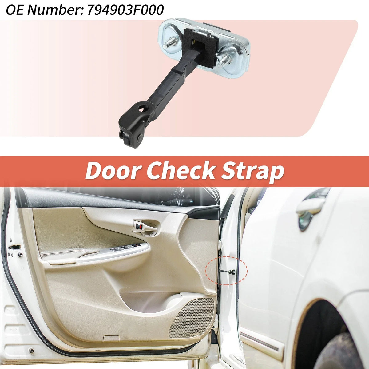Rear Right Door Check Strap for Kia Amanti (2004–2009) No.794903F000
