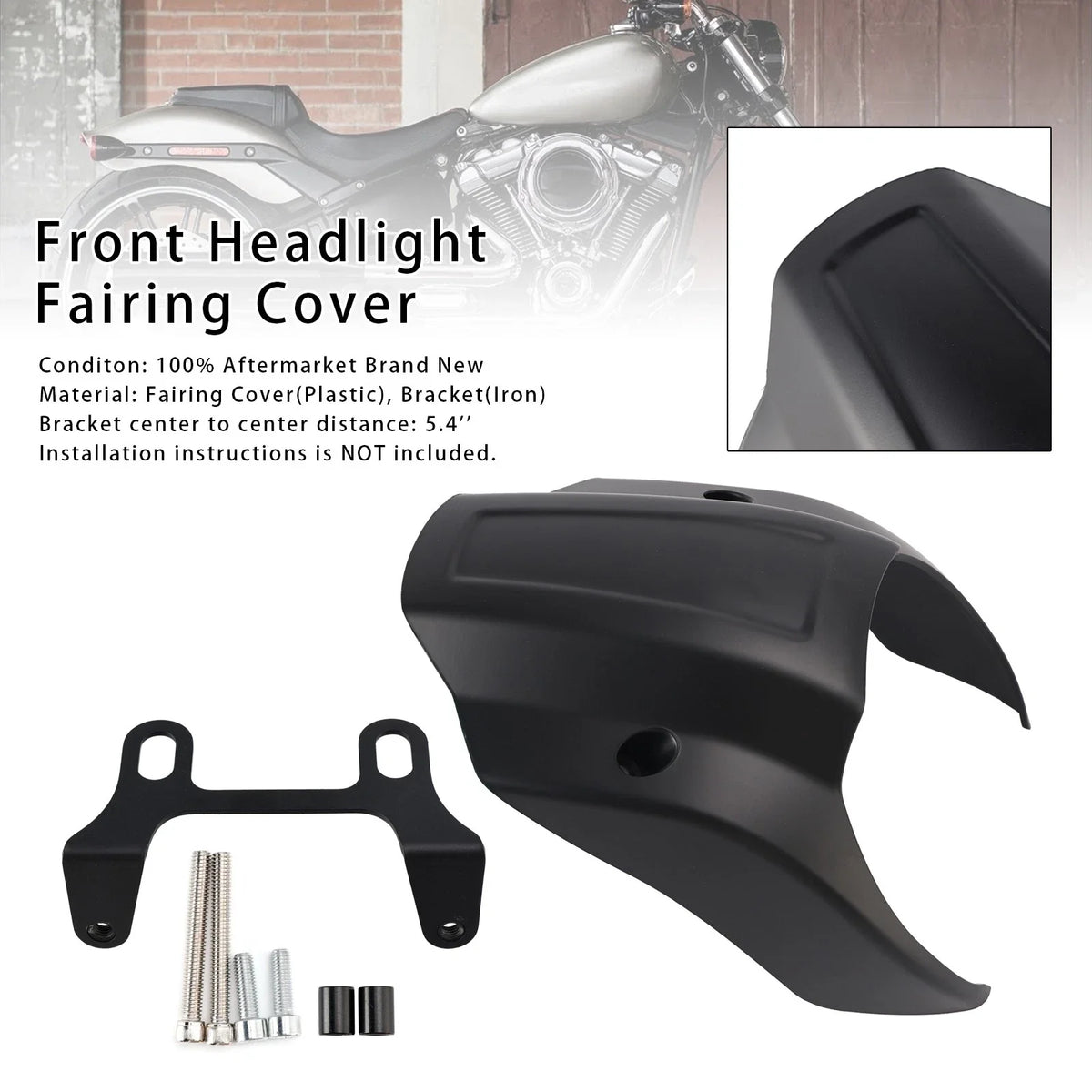 Front Headlight Fairing Cover for Harley Breakout FXBR FXBRS (2018–2024) Matte Black