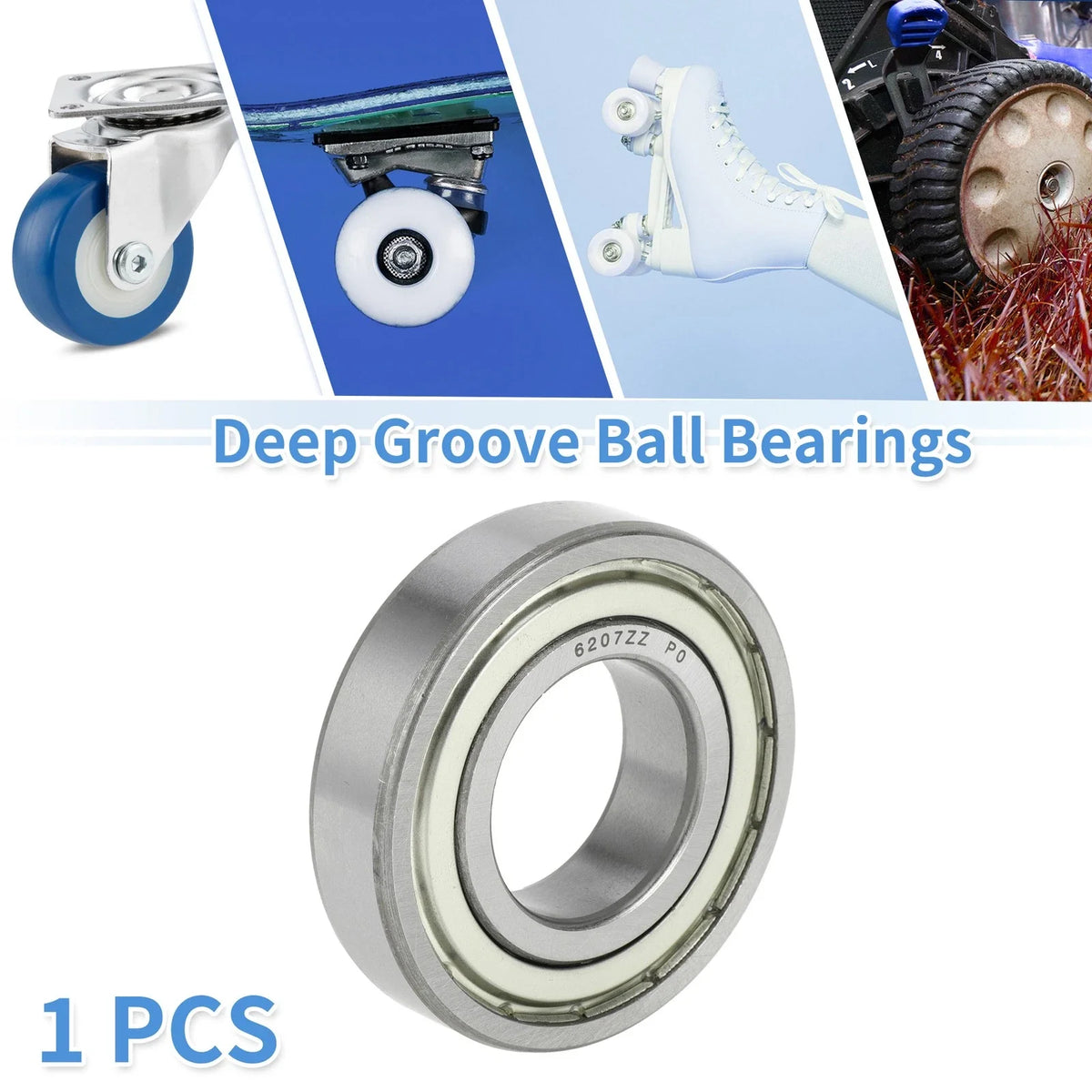 6207ZZ Deep Groove Ball Bearing for Scooter Skateboard Wheel (P0)