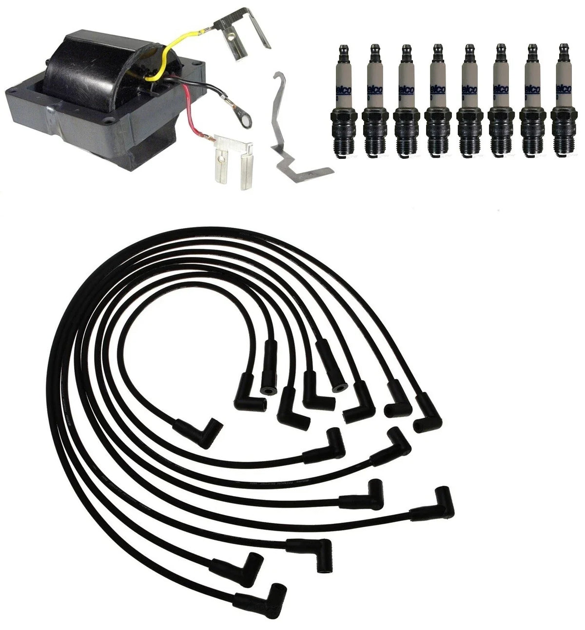 Ignition Wires & Spark Plugs Kit for Chevrolet K10 Suburban (1973–1991)