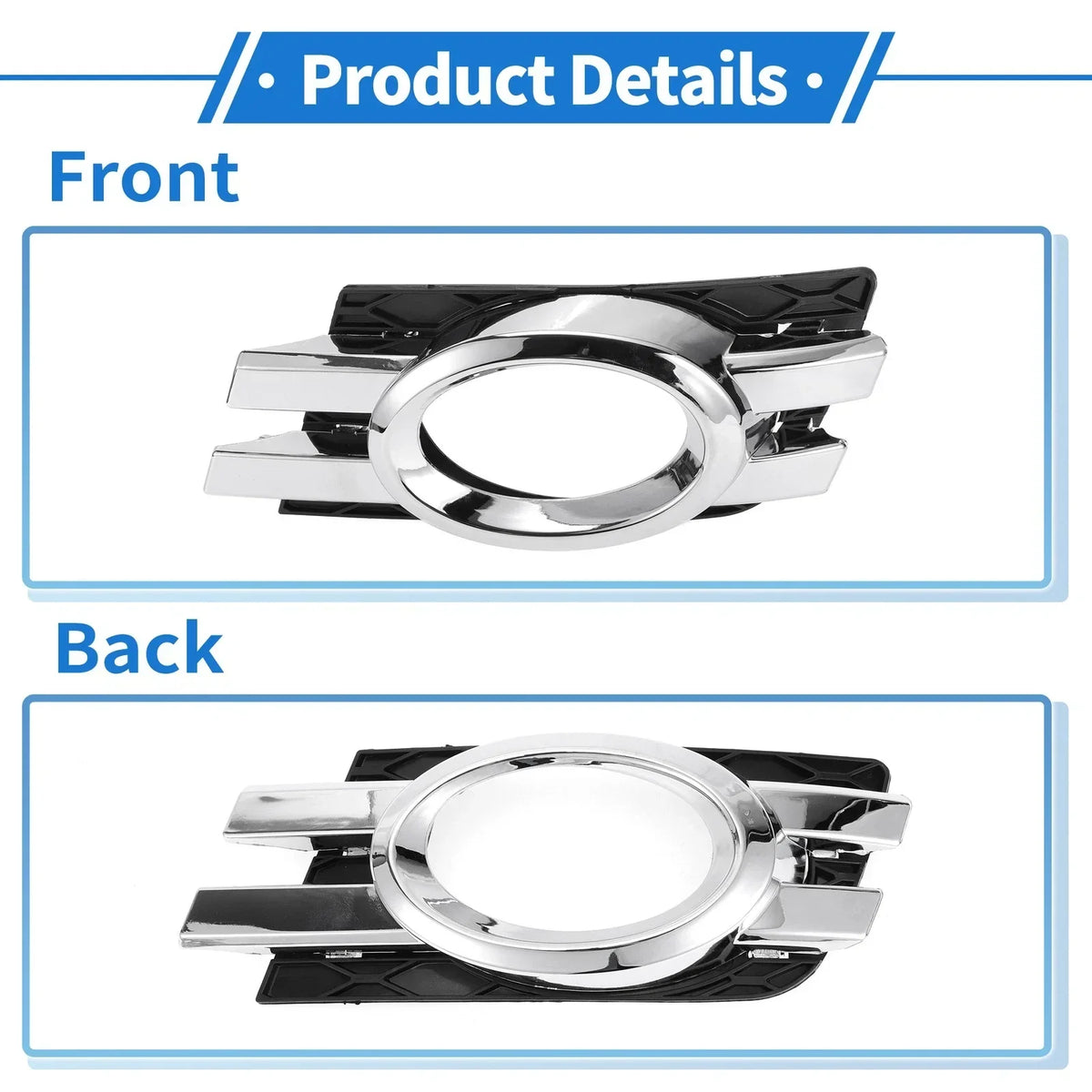 Front Left Fog Light Grill in Black and Silver for Mercedes-Benz 2007-2012