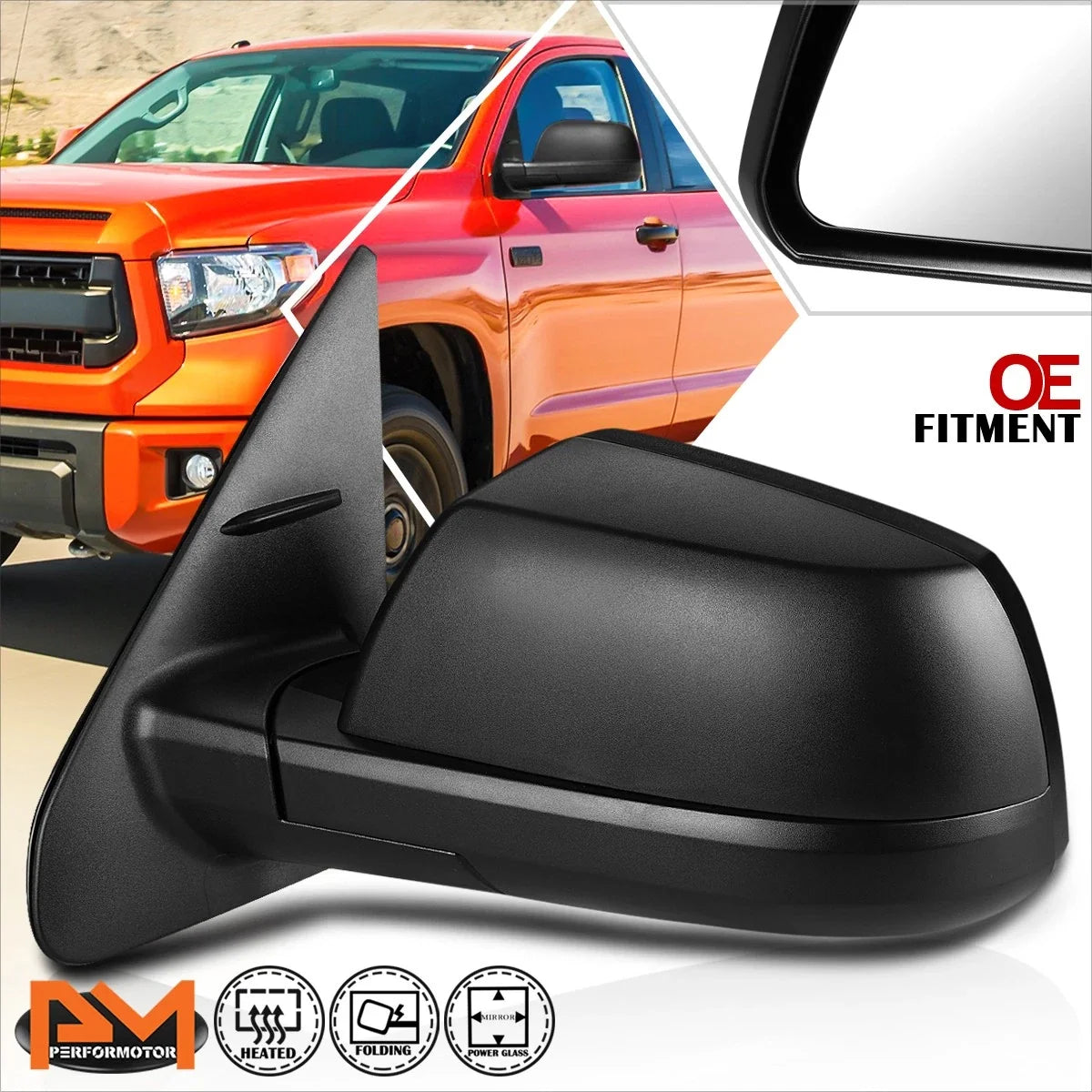 Side Rear View Mirror, Powered & Heated for 2014–2018 Tundra