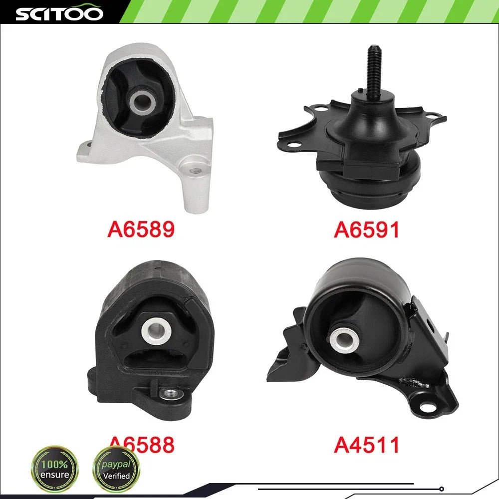 4-Piece Engine Motor Mount Set A6588 MT for Honda Civic 2001-2005