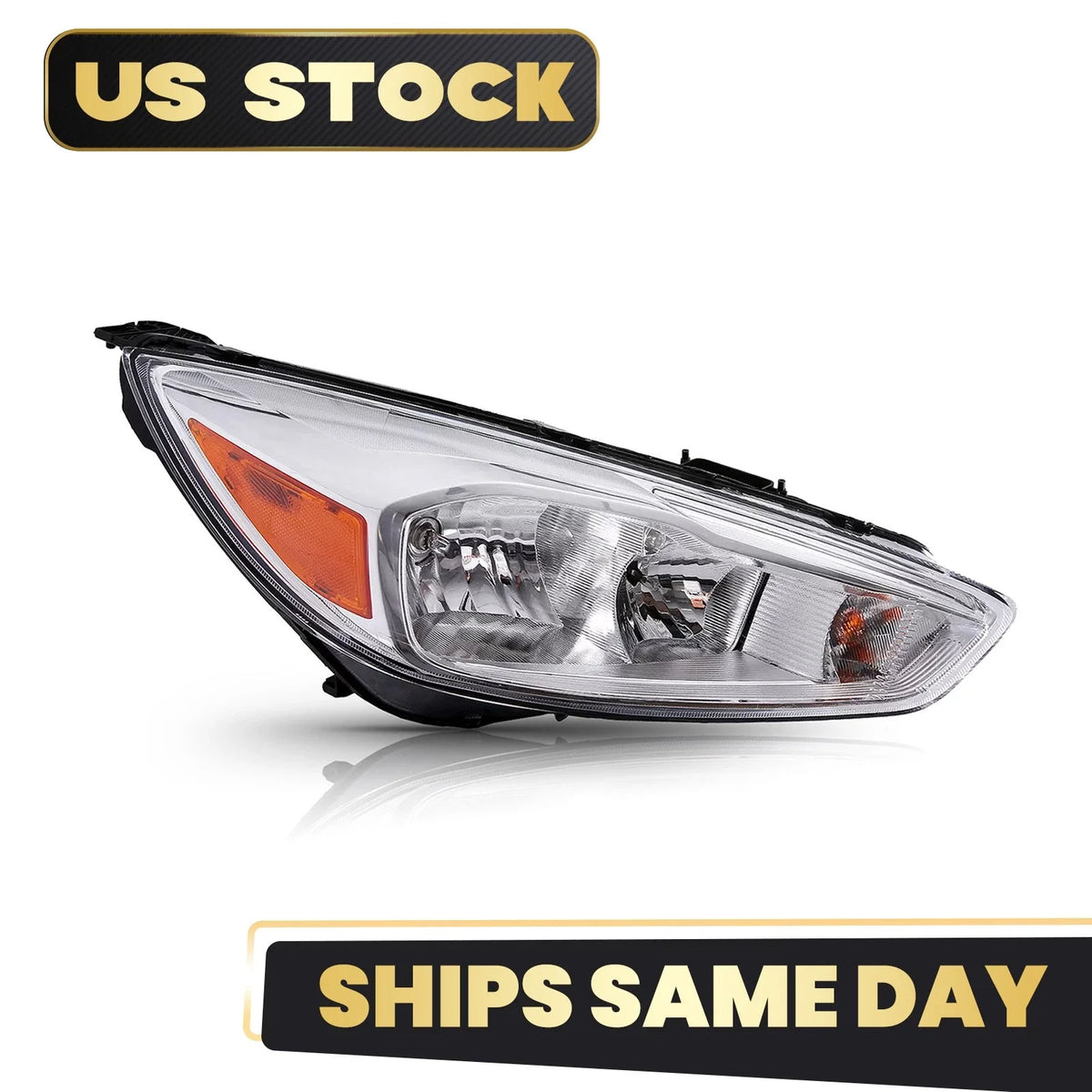 Halogen Headlight with LED DRL for Ford Focus (2015–2018) Right Passenger Side