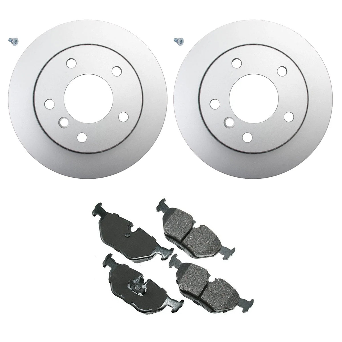 Hella Rear Rotors & Akebono EURO Ceramic Brake Pads Kit for BMW E46 E36 (1998–2006)