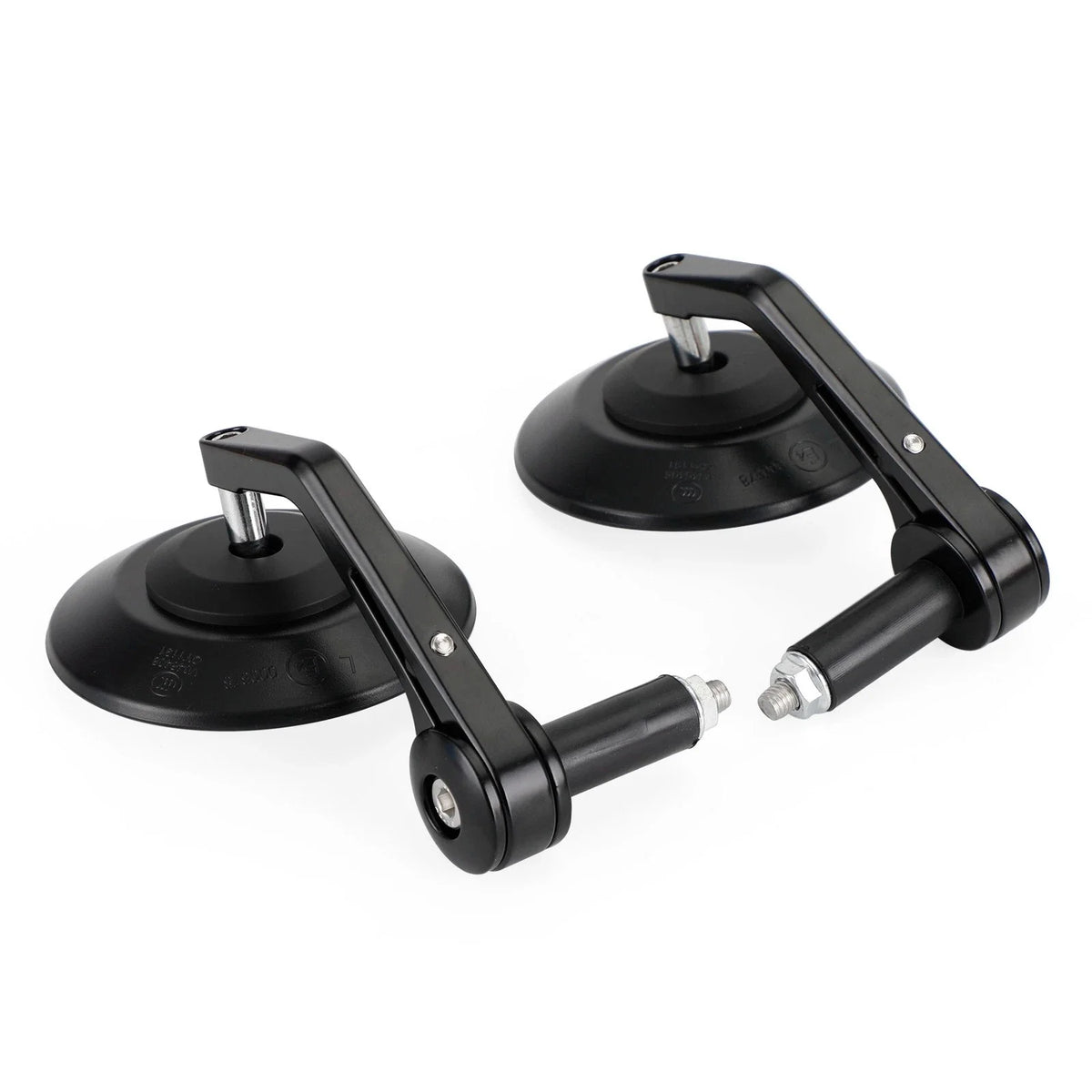Motorcycle Handlebar Mirror Set - 2 Custom 4" Round Mirrors, 7/8" Adaptors