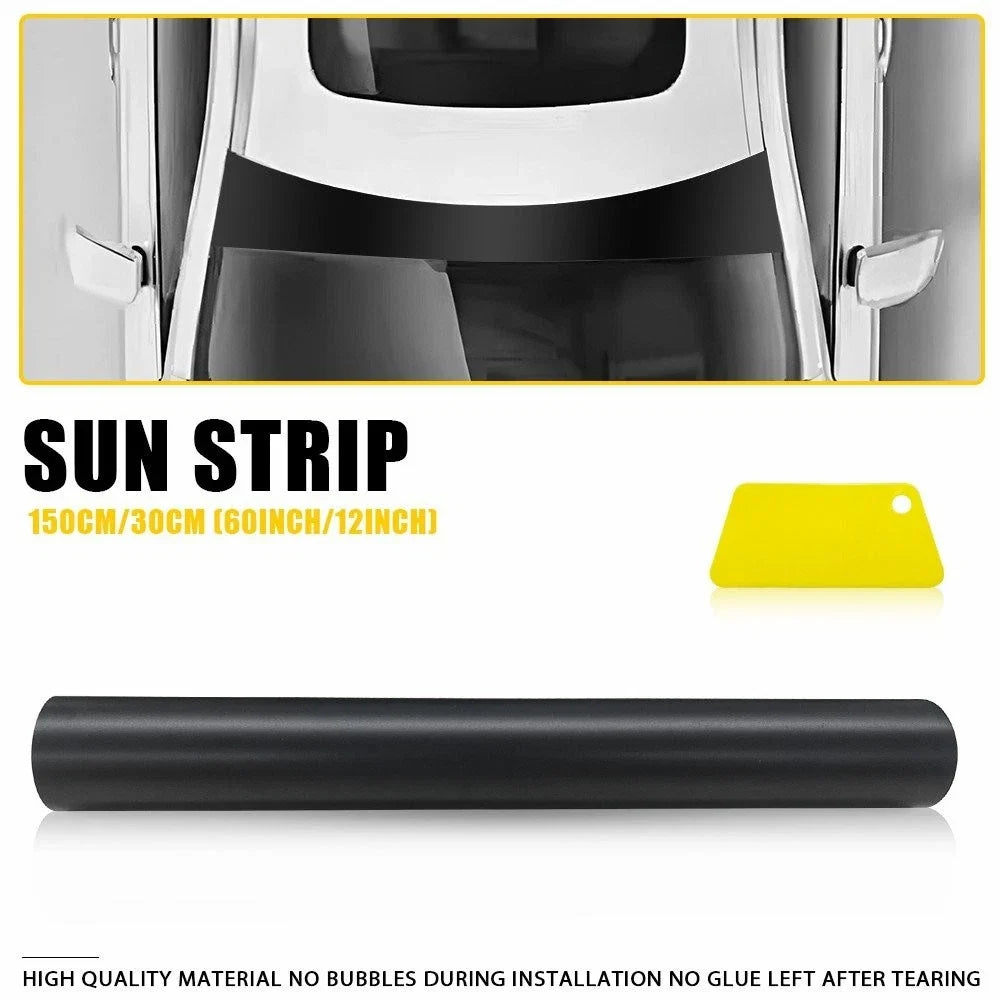Car Sun Visor Strip Tint Film for Universal Vehicles (60x12") Matte Black