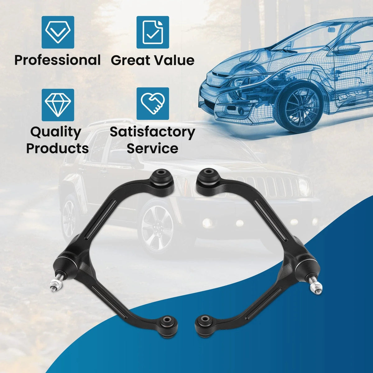 Front Upper Control Arm with Ball Joint for Jeep Liberty (2002–2007)