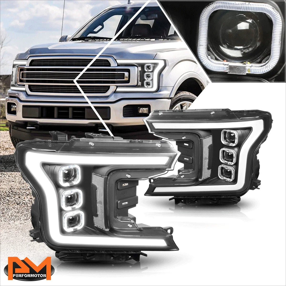 2018-2020 Ford F150 Projector Headlights with Sequential LED DRL