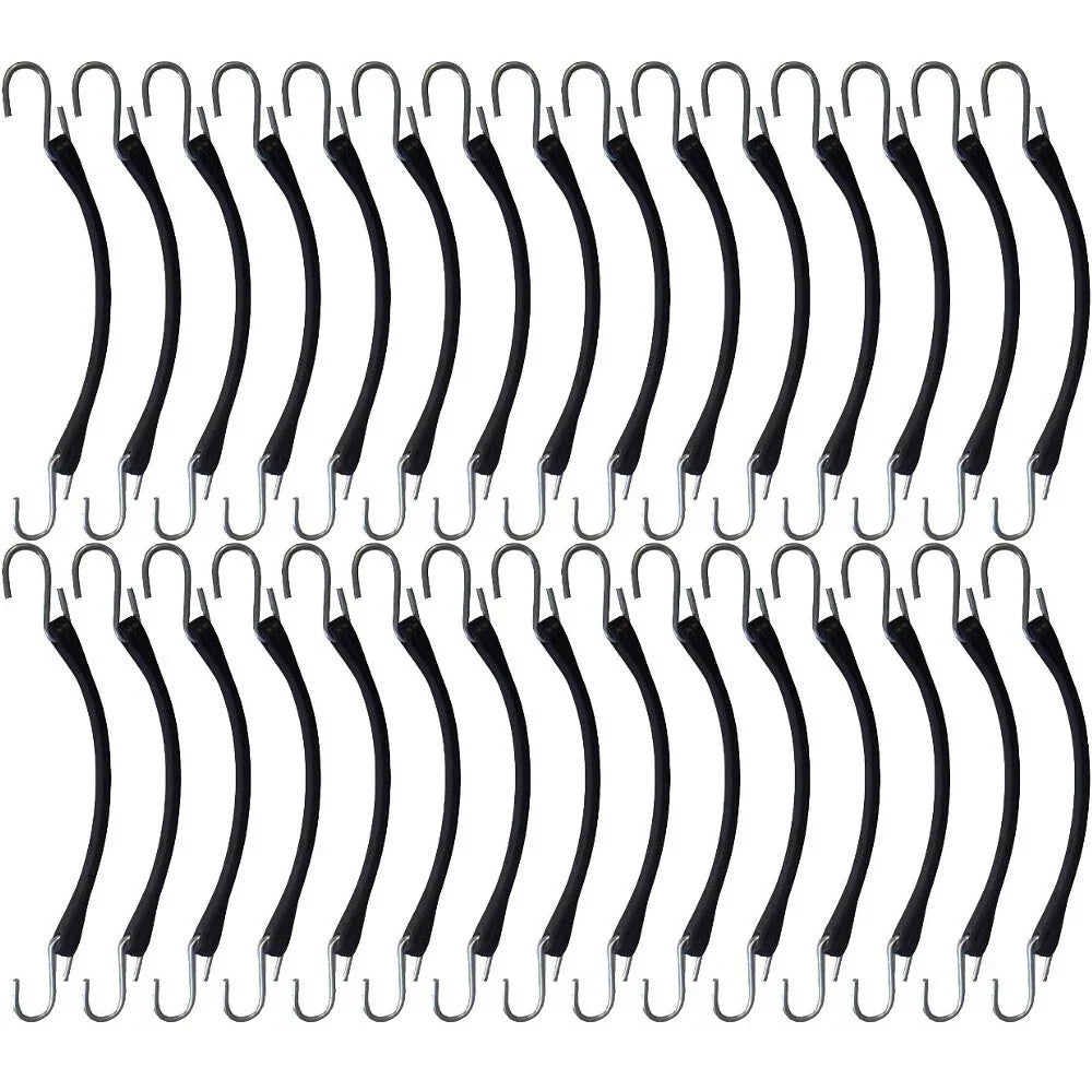 30-Pack of 9" Heavy Duty Rubber Tie-Down Straps/Bungee Cords