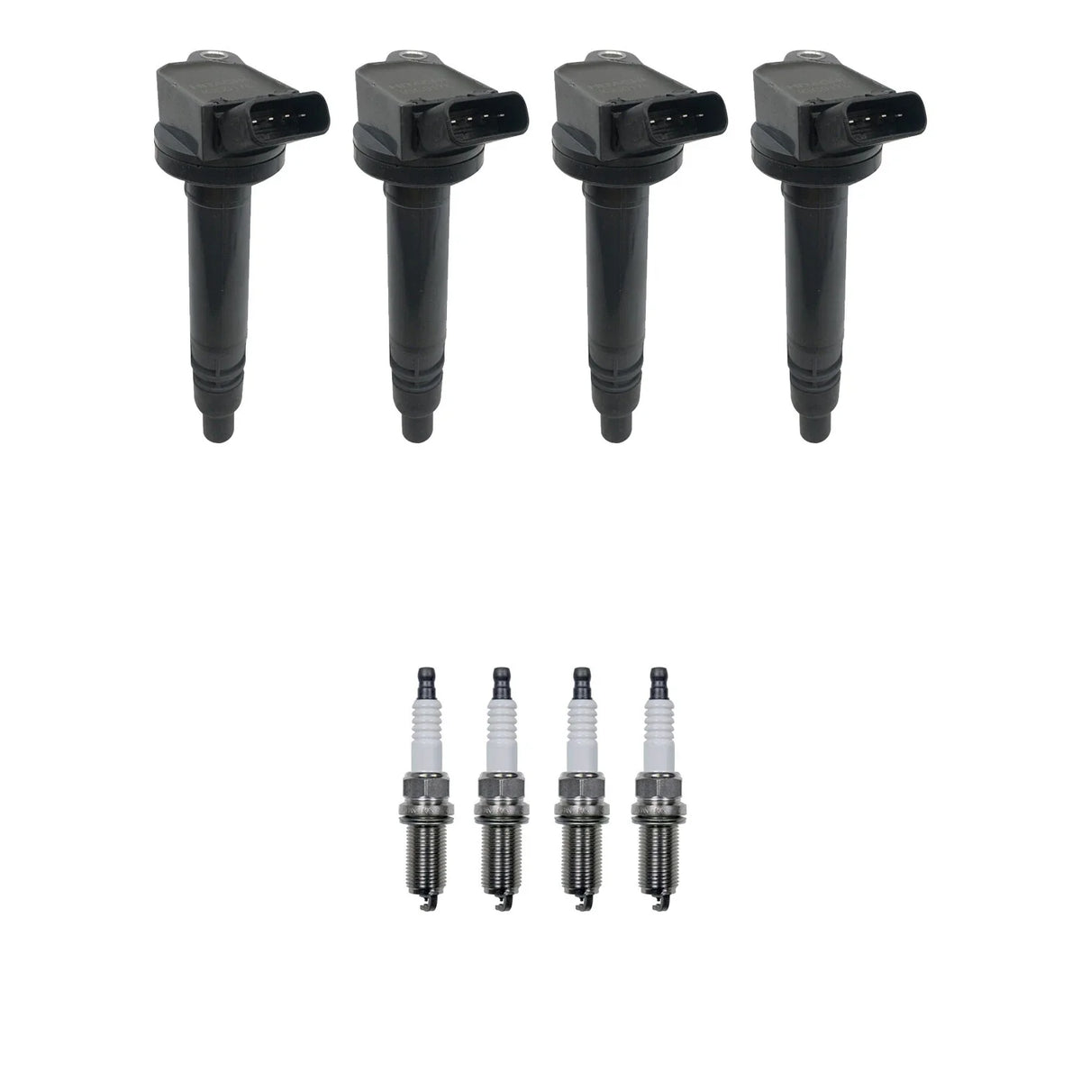 Set of 4 Ignition Coils & Spark Plugs for Toyota Camry RAV4 (2007–2019)