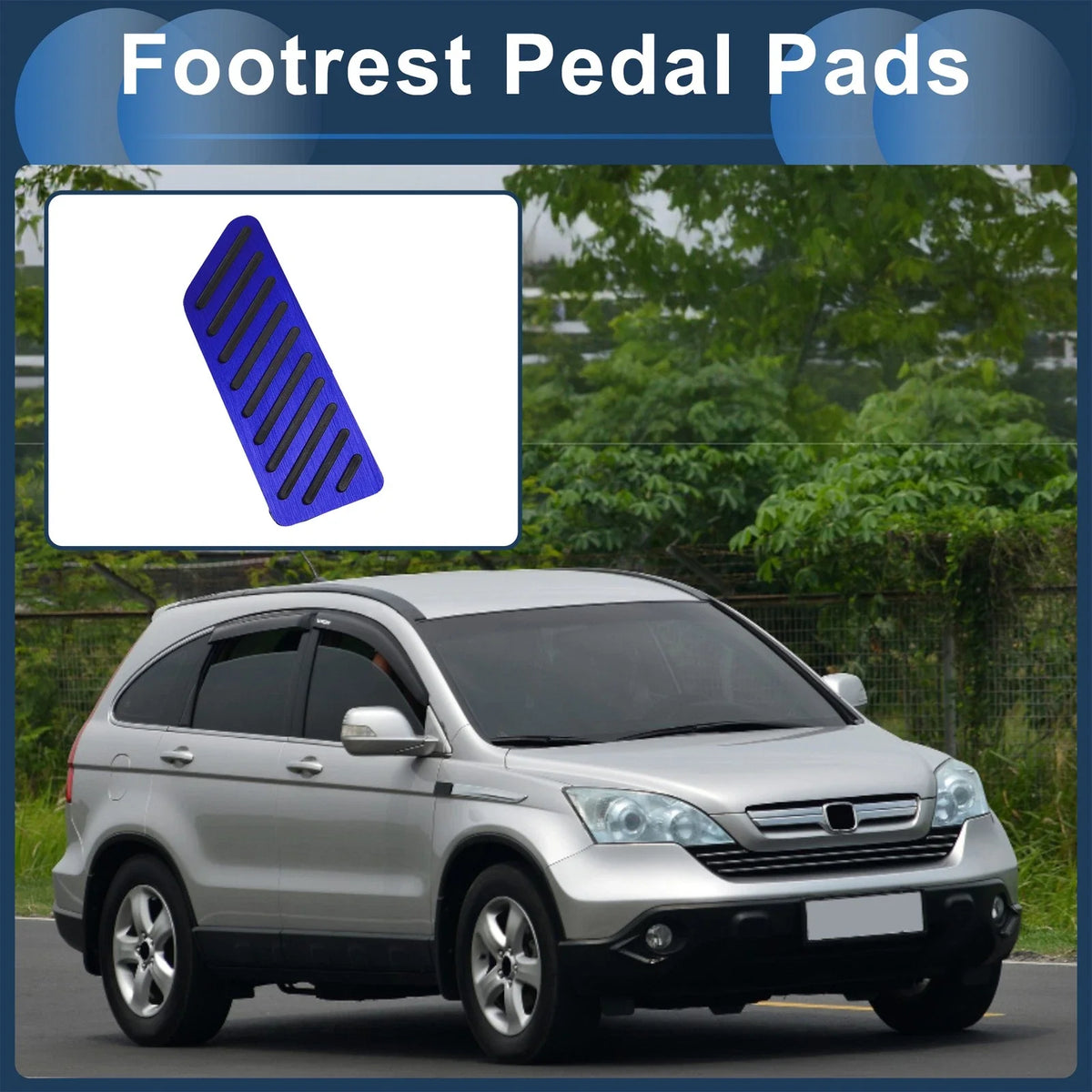 1 Pc Footrest Pedal Pad Cover for Honda CR-V (2017–2024) Blue