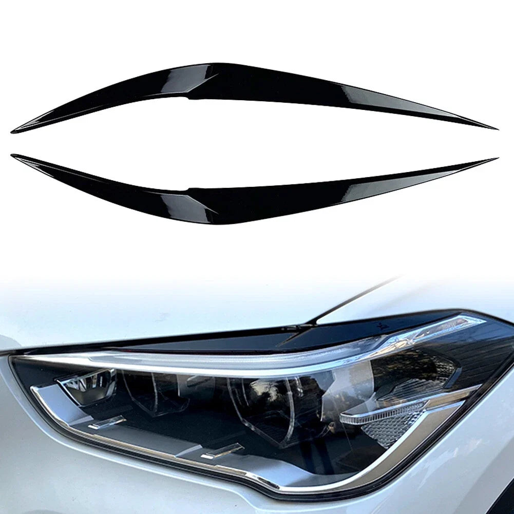 Glossy Black Eyelid Trim Set for BMW X1 F48 (2016-2020) - 2 Pieces
