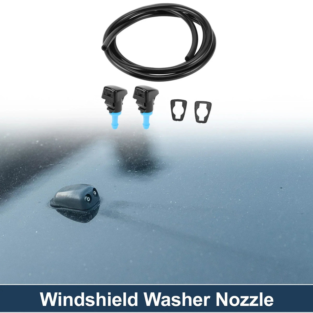 Windshield Washer Nozzle with Gasket & Fluid Hose for Dodge 2001-2006