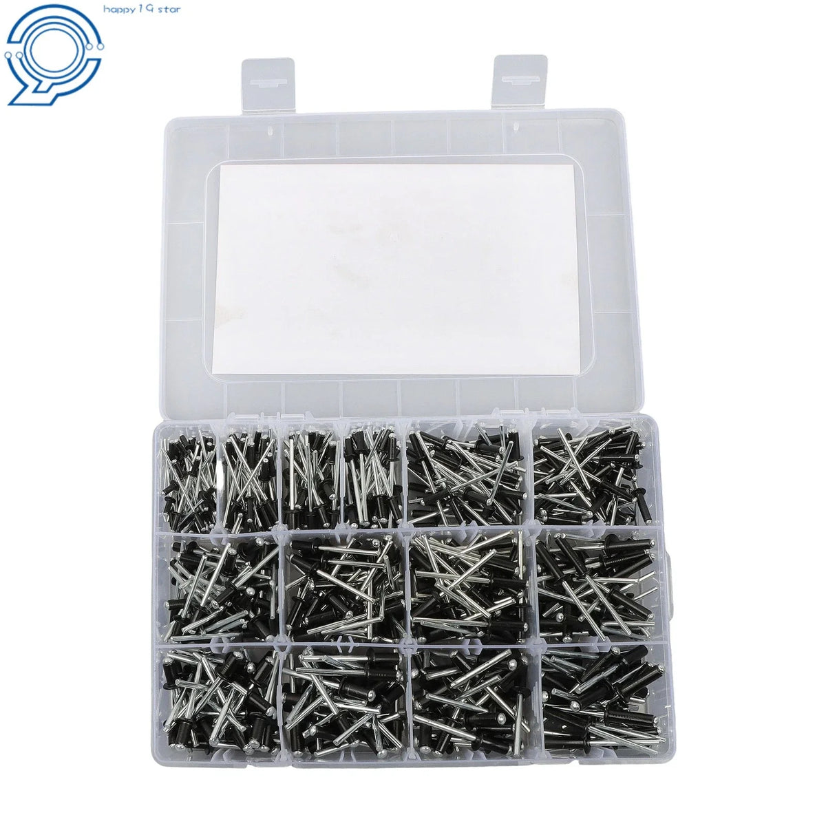 Set of 500 Black Rivets for Automotive Applications (Various Sizes)