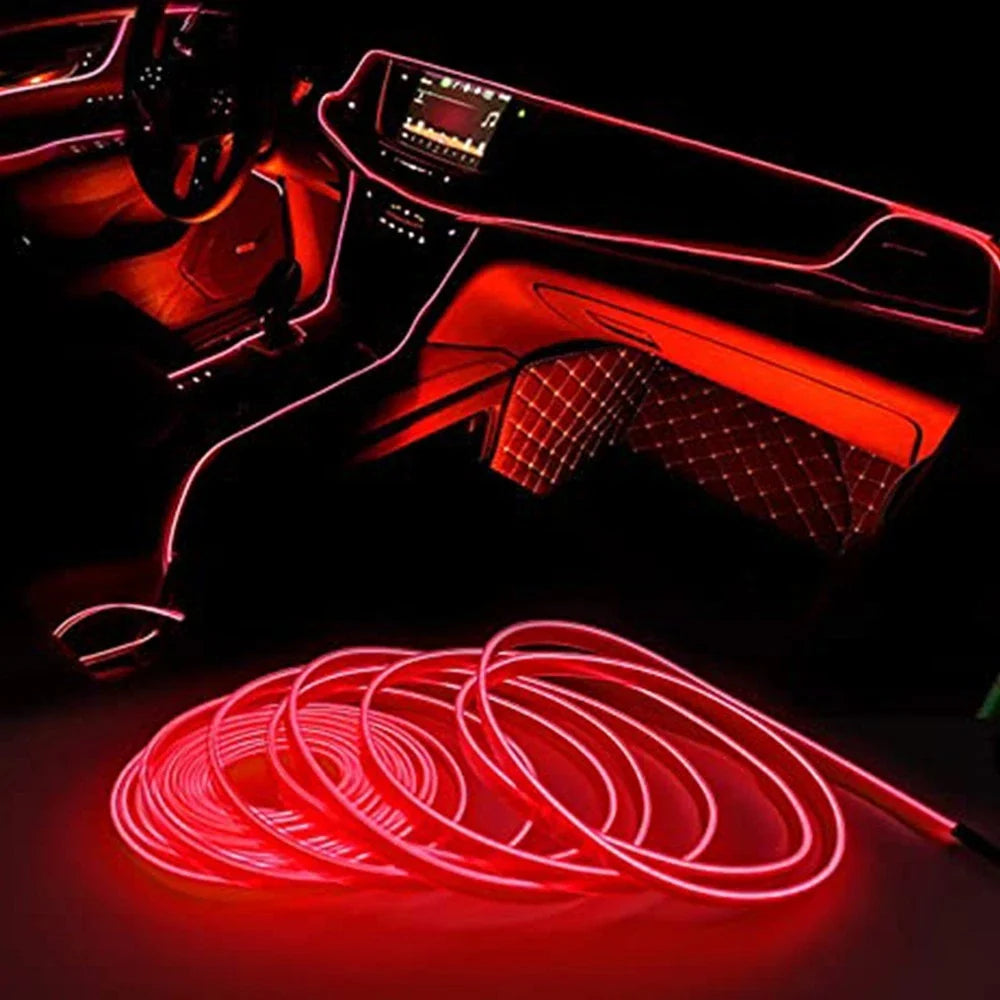 5M Red LED Car Interior Strip Light Accessory