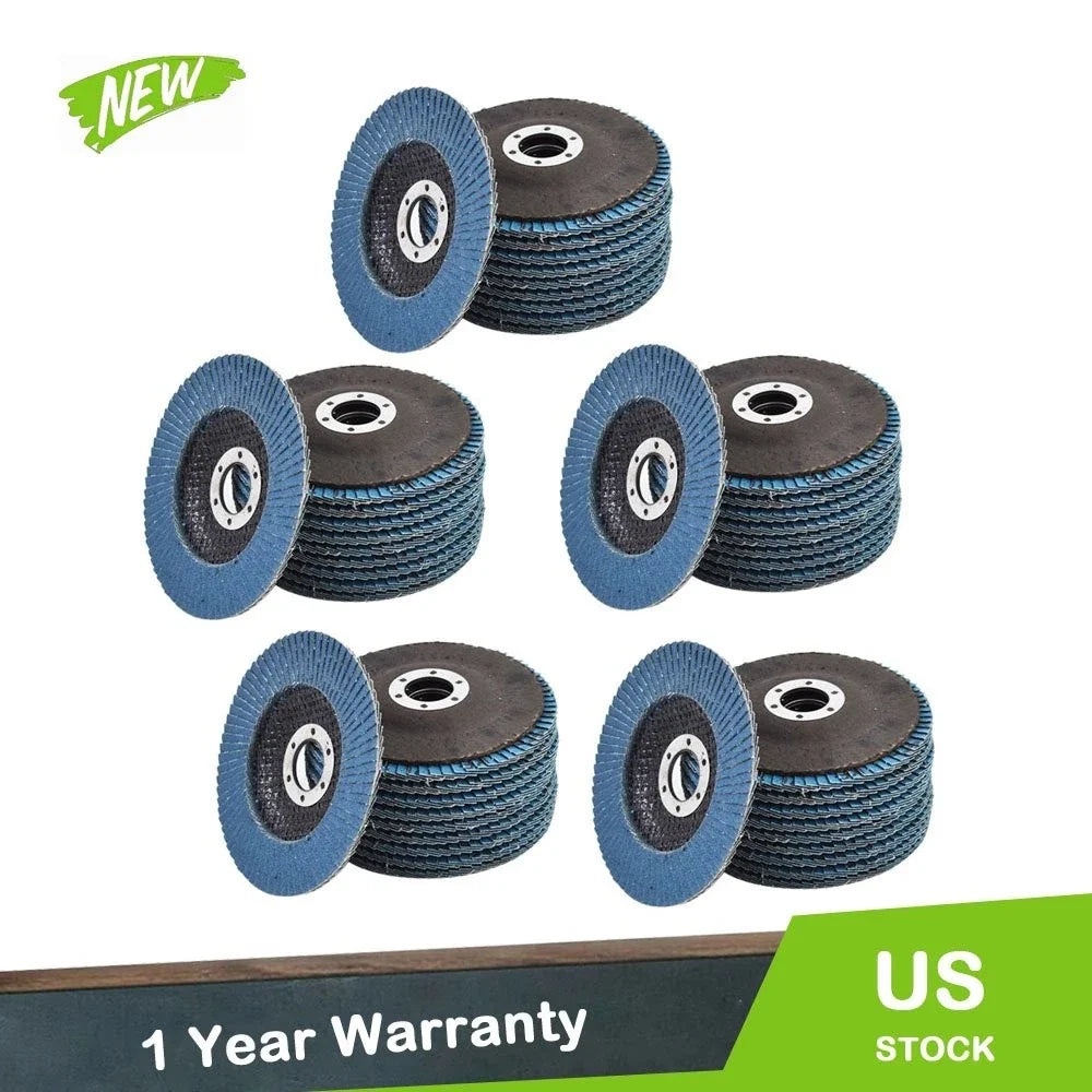 Set of 50 Zirconia Flap Discs for Sanding Grinding (4-1/2" x 7/8")