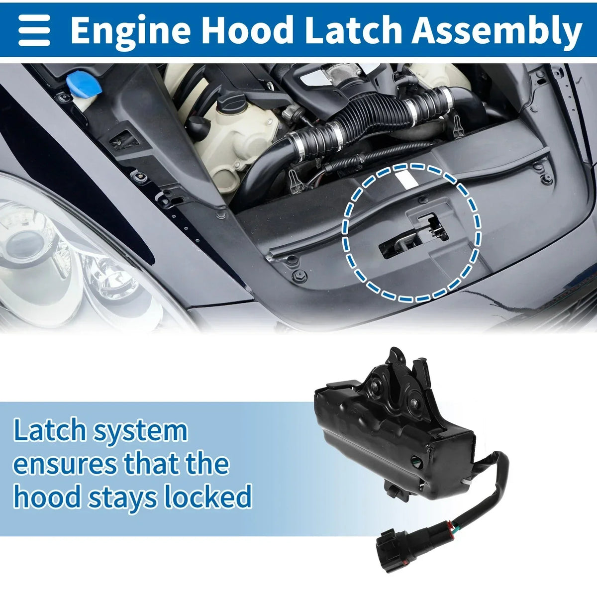Hood Latch Assembly - 1 x Quality Replacement for Lexus LX470 (2005-2007)