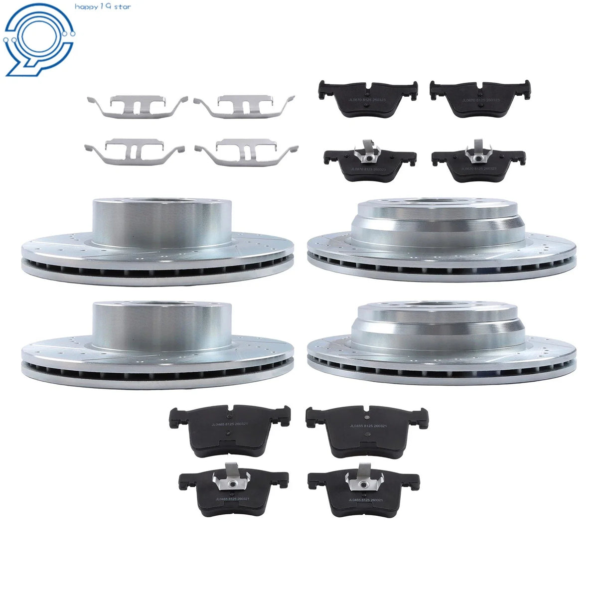 Brake Rotors with Ceramic Pads for BMW 428i Front & Rear (2012-2019)
