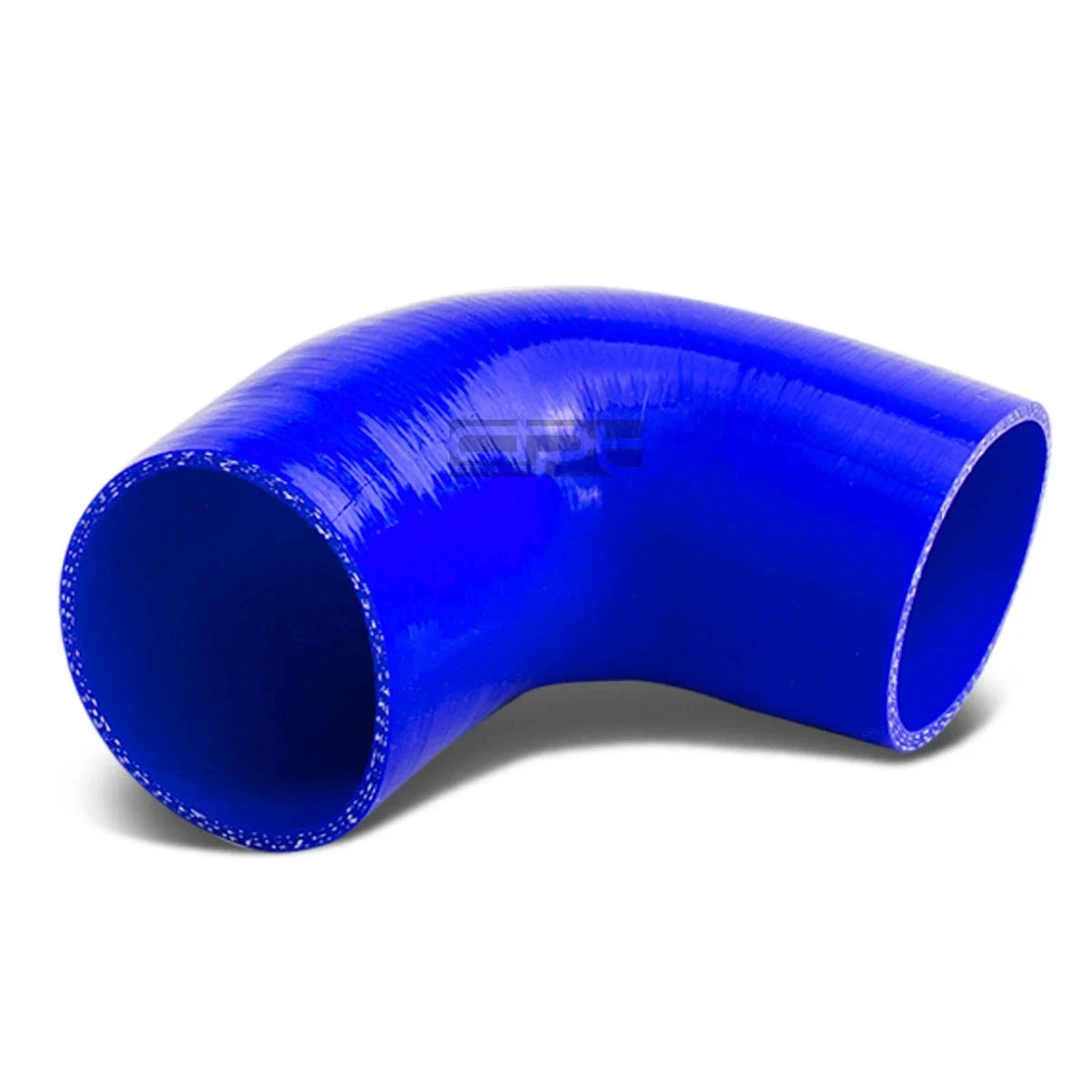3.0"-4.0" 90 Degree Transition Reducer 4-Ply Blue Silicone Intercooler Hose