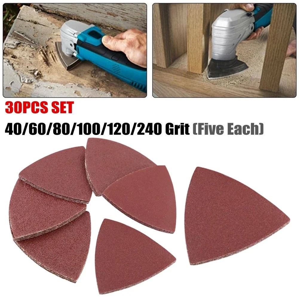 Sandpaper Kit for Multi Tool Oscillating Polisher (Reddish Brown, Triangle)