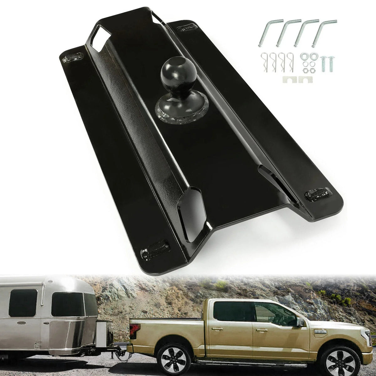 25K 5th Wheel Rail Gooseneck Hitch for 25000lb Capacity