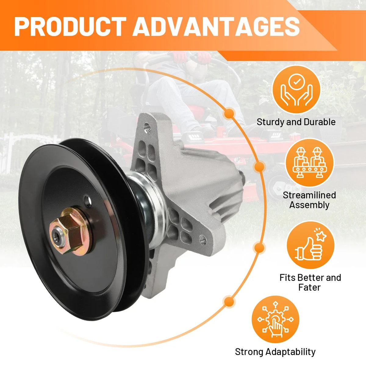 3 Spindle Assembly compatible with MTD Craftsman ZS6700 G8300 Z550