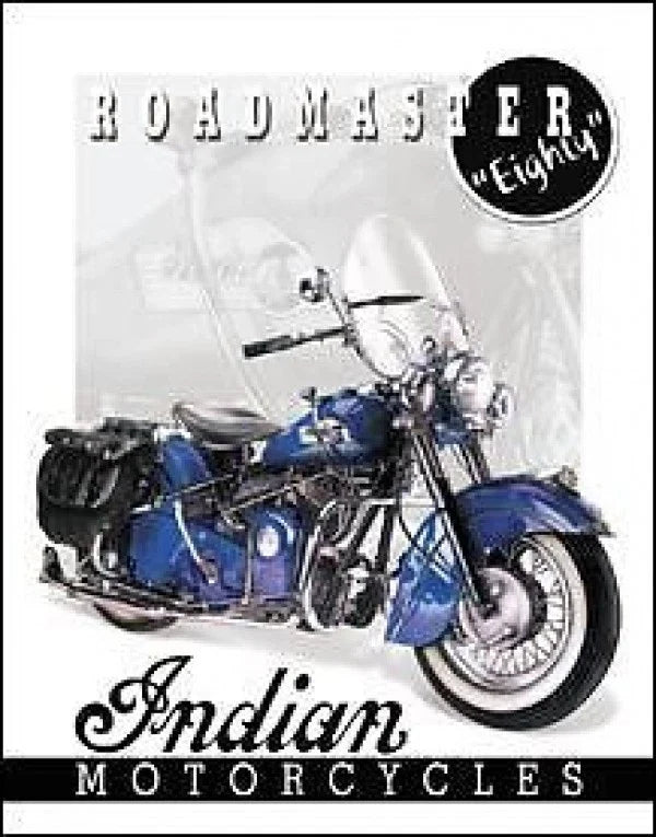 Vintage Replica Tin Metal Sign for Indian Motorcycle Roadmaster (1951)