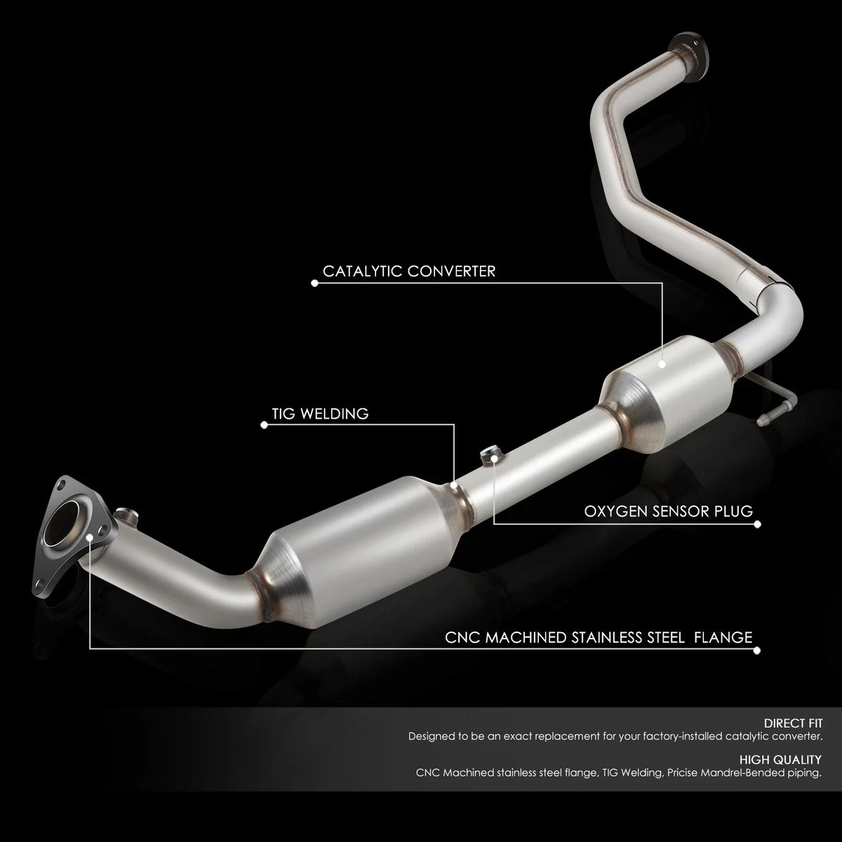 Steel Left Catalytic Converter for Toyota Tundra 4.6/5.7L (2007–2019)