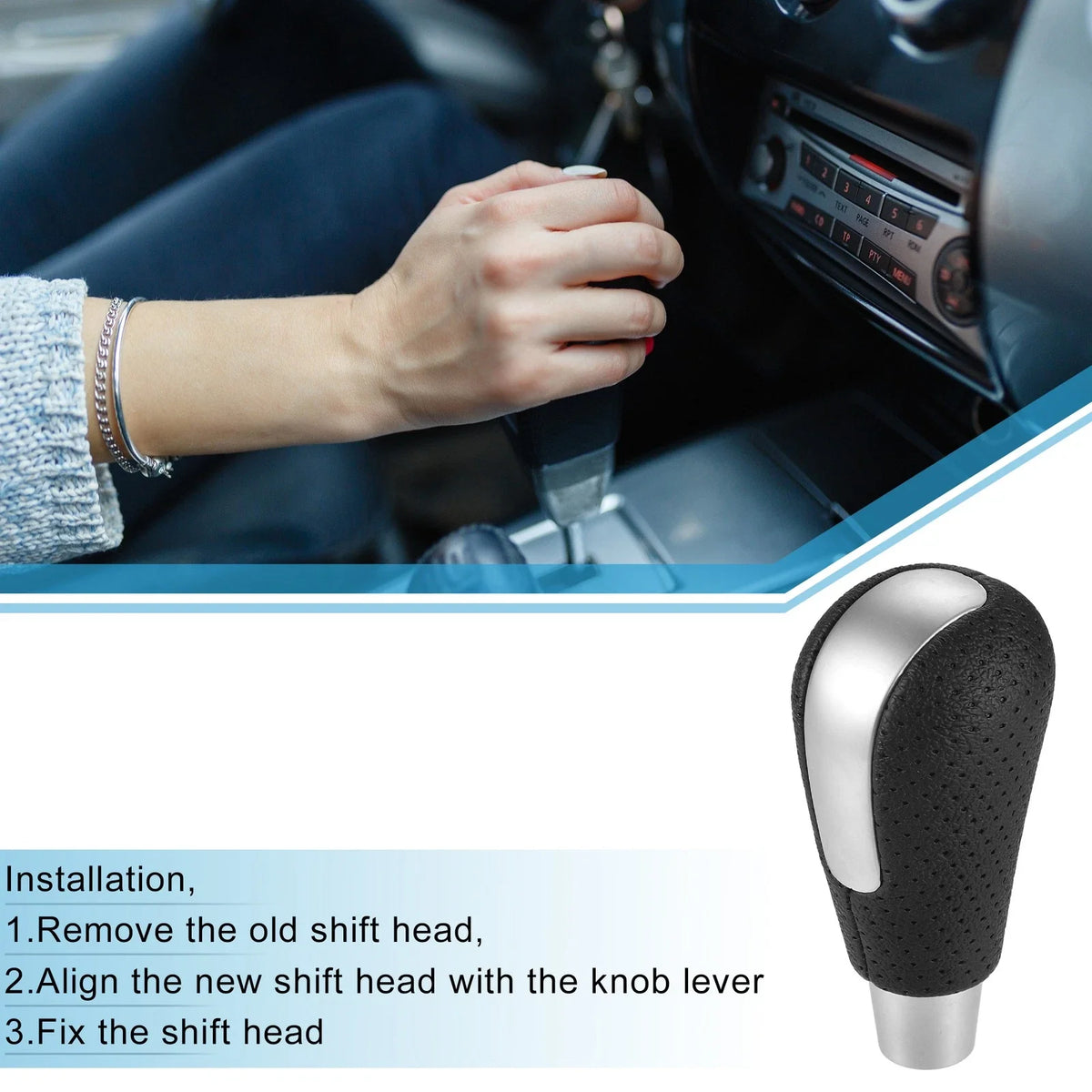 Automatic Gear Shift Knob for Mazda 3 (2009–2016) Matte Silver Tone