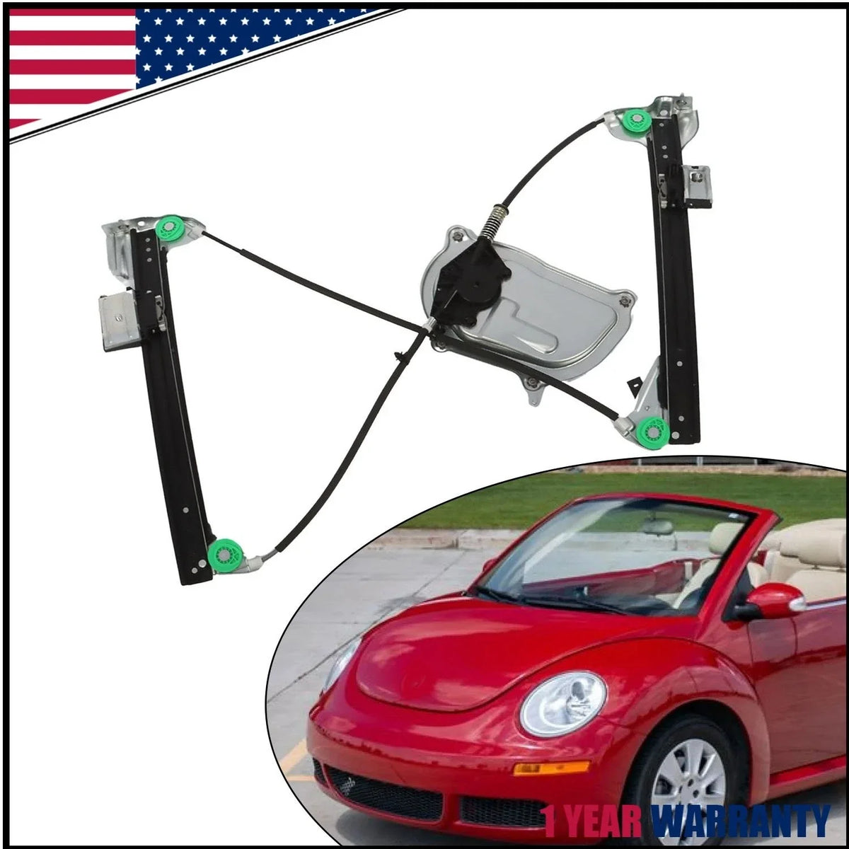 Front Left Window Regulator ZC38D1 for Convertible VW Beetle (2003-2010)