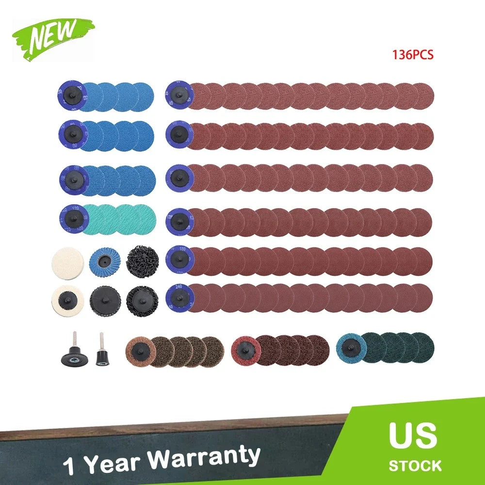 Set of 136 Sanding Discs for Automotive Use
