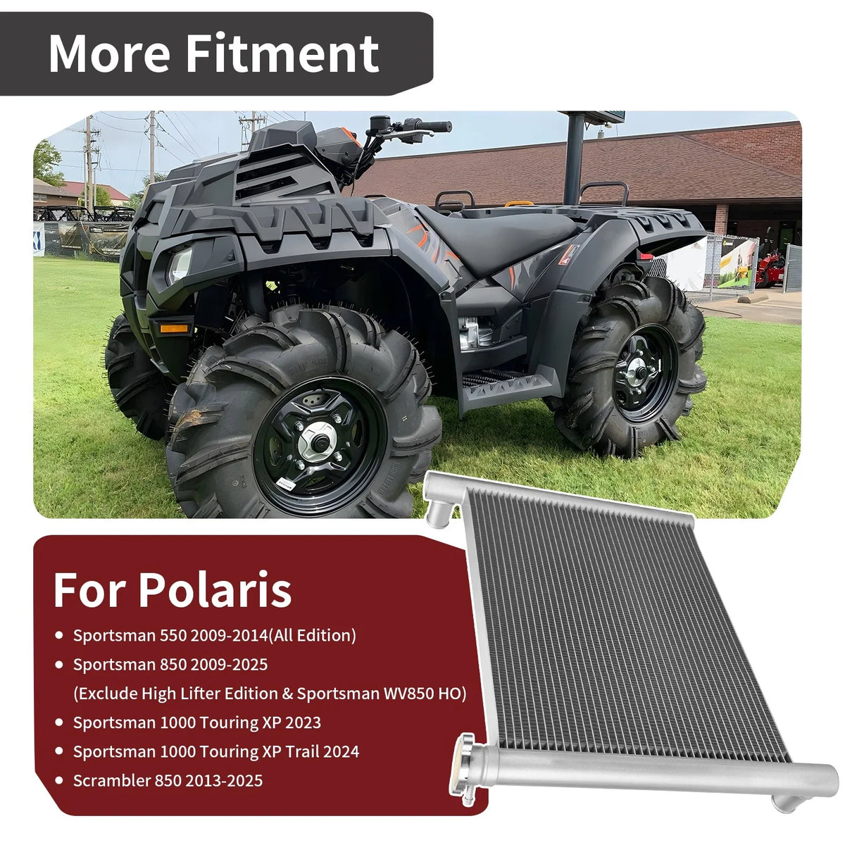 Cooling Radiator for Polaris Sportsman 550, 850 & Scrambler 850 (2009–2025)